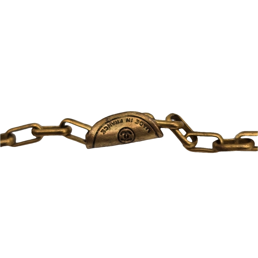 #30  CHANEL Coco Mark GP Round Gold Necklace - Picture 8 of 9